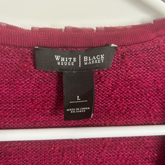 White House Black Market Red Cardigan with Trim - Picture 5 of 5